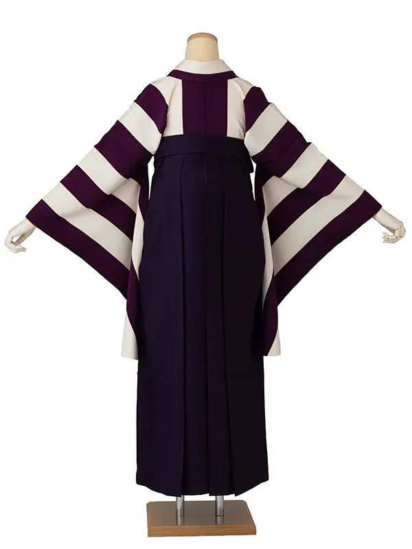 卒業式袴レンタルM0319太縞・紫×紫