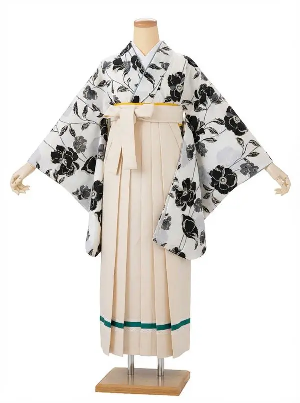 【裄5分長め】卒業式袴レンタルM0327芥子・オフ(1.8.5)×ベージュ