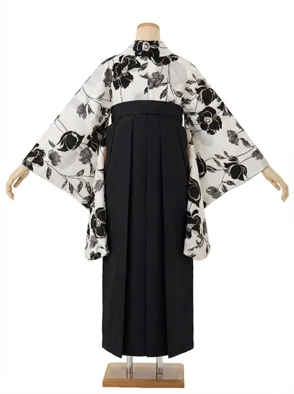 【裄5分長め】卒業式袴レンタルM0327芥子・オフ(1.8.5)×黒