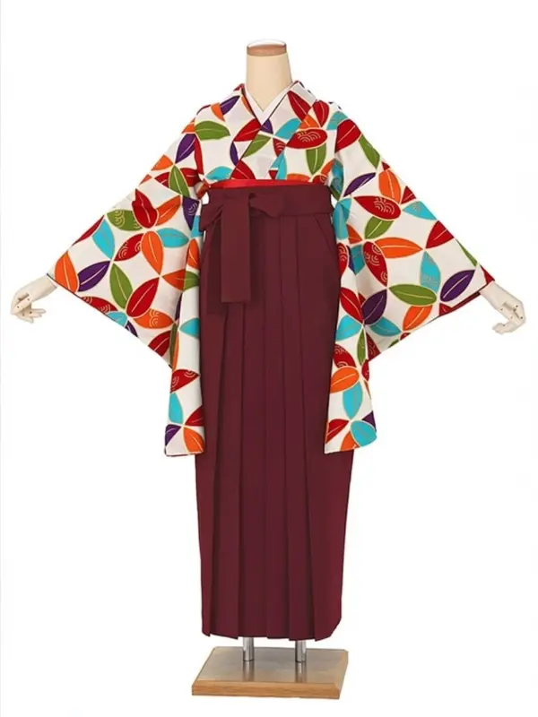 卒業式袴レンタルM0014七宝・オフ×えんじ