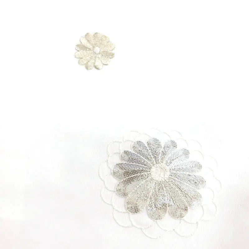 お宮参り 女の子レンタル　銀糸刺繍　慶花扇/白