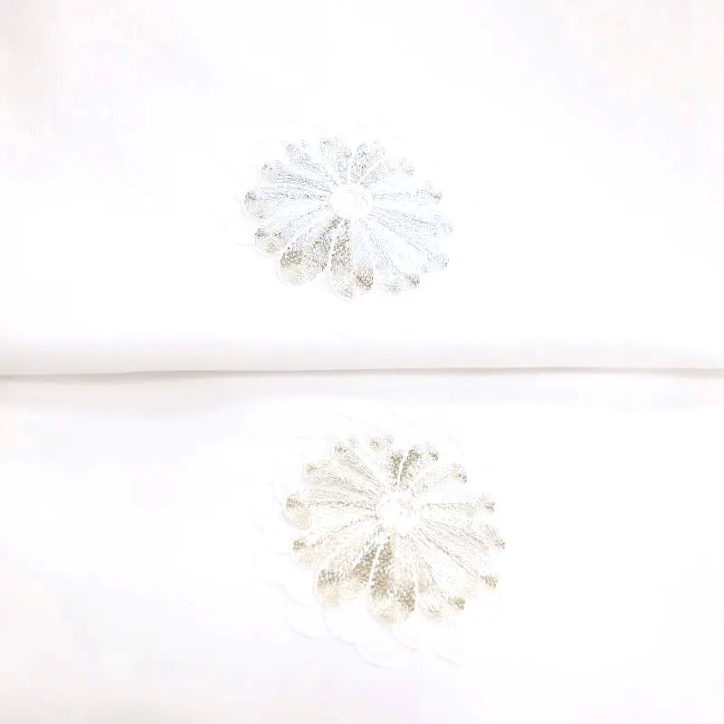 お宮参り 女の子レンタル　銀糸刺繍　慶花扇/白