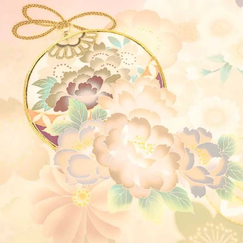 お宮参り 女の子レンタル  金駒刺繍入　花手毬に桜/薄紫