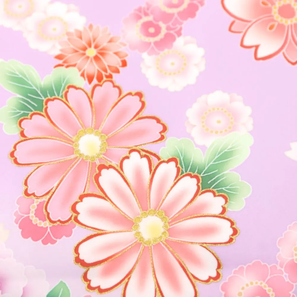 お宮参り 女の子レンタル　桜に 毬花づくし/紫