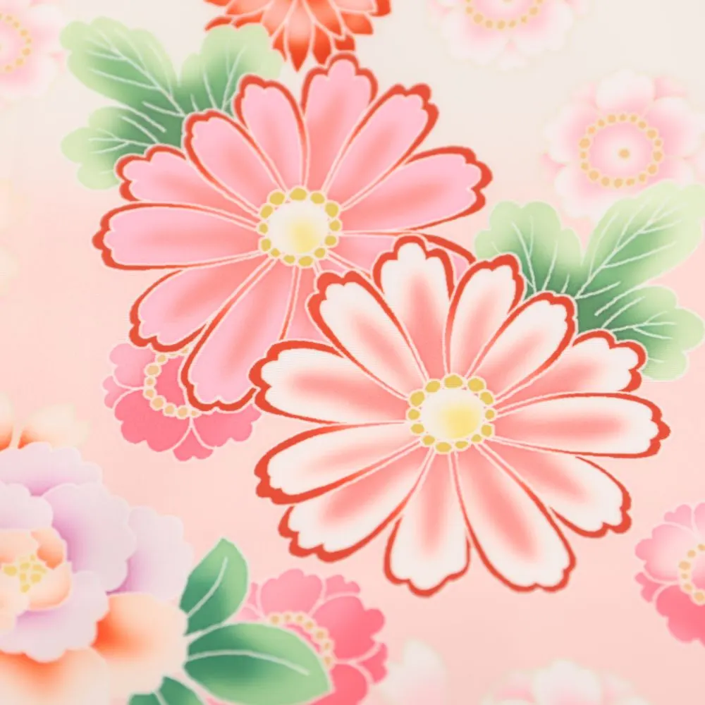 お宮参り 女の子レンタル　桜に 毬花づくし/白