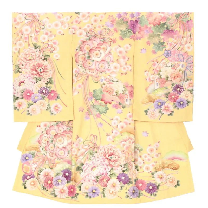 女児産着 お宮参りレンタル【華徒然】百華/桃色