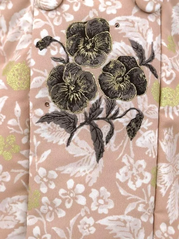 七五三レンタル(2歳女児被布)JILLSTUART ベージュパンジー×ピンク花