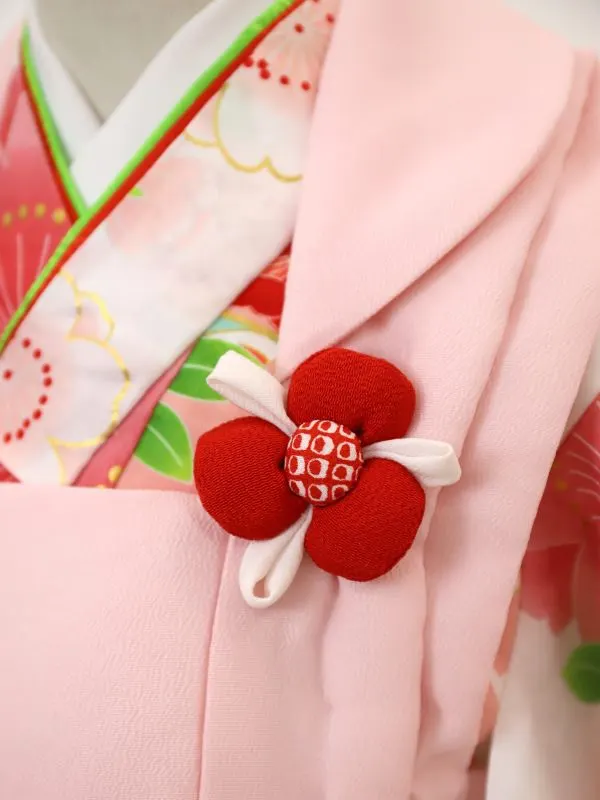 七五三レンタル(3歳女児被布)刺繍・鞠に桜/ピンク×鞠に桜づくし/ピンク