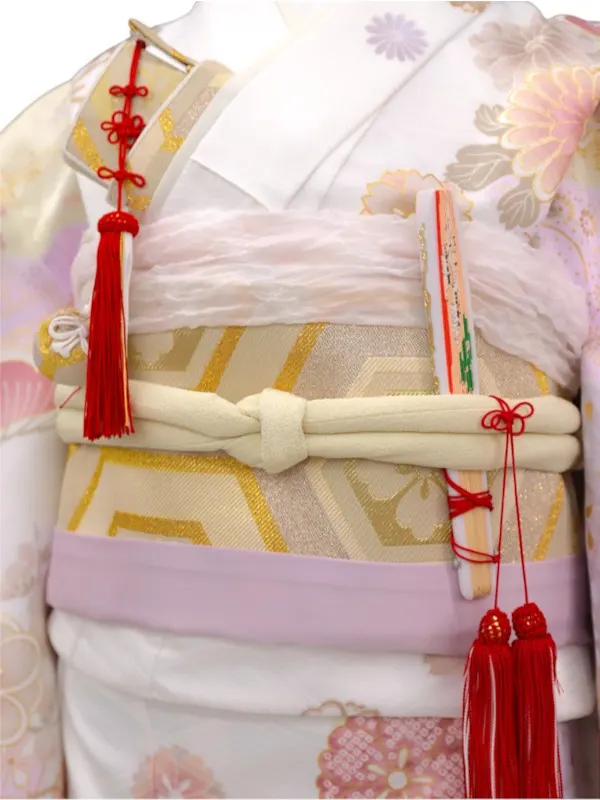 七五三レンタル(7歳女児結び帯)鹿の子花尽くし/白×水色