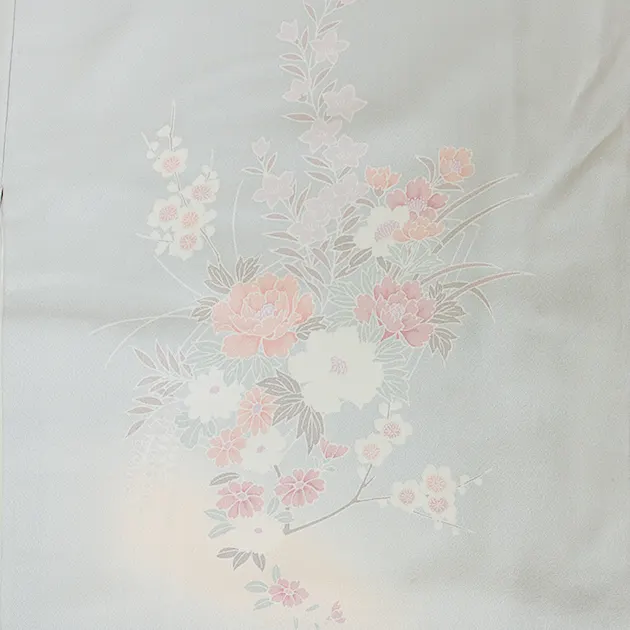 【正絹】卒業式袴 訪問着 ｸﾞﾚｰ 18 紫袴【身長155cm位】