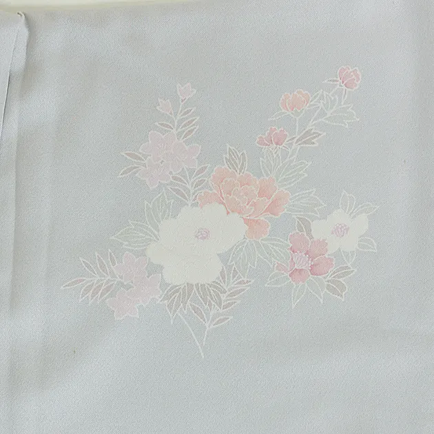 【正絹】卒業式袴 訪問着 ｸﾞﾚｰ 18 紫袴【身長155cm位】