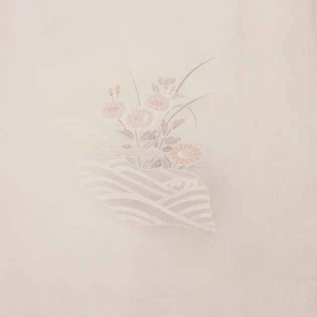 【正絹】卒業式袴 訪問着 薄ﾋﾟﾝｸ 19 紺袴【身長150cm位】