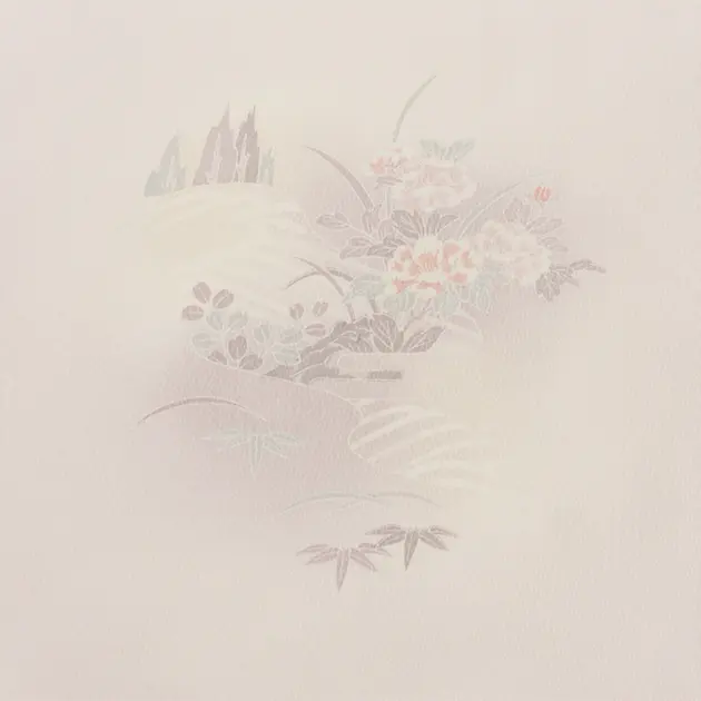 【正絹】卒業式袴 訪問着 薄ﾋﾟﾝｸ 19 紺袴【身長150cm位】