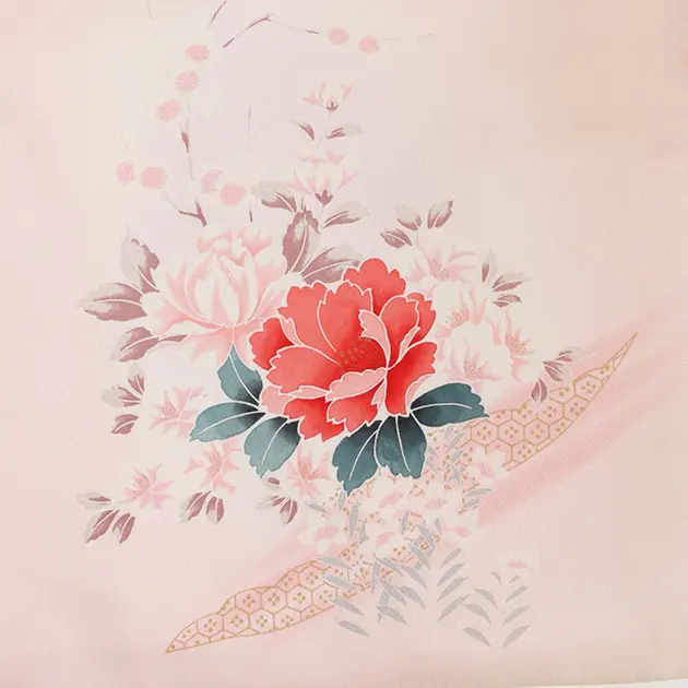 【正絹】卒業式袴 訪問着 ﾋﾟﾝｸ 20 紺袴【身長160cm位】