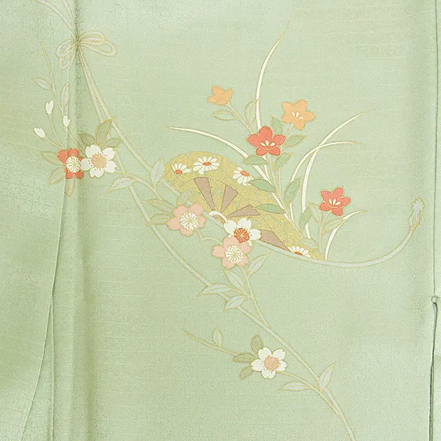 【正絹】卒業式袴 訪問着 ｸﾞﾘｰﾝ 28 緑袴【身長155cm位】