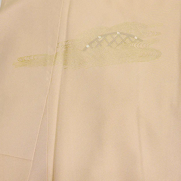 【正絹】卒業式袴 訪問着 ｻｰﾓﾝﾋﾟﾝｸ 31 紺袴【身長155cm位】