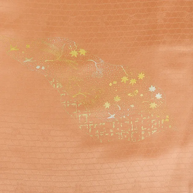 【正絹】卒業式袴 訪問着 赤茶色 35 紫袴【身長155cm位】