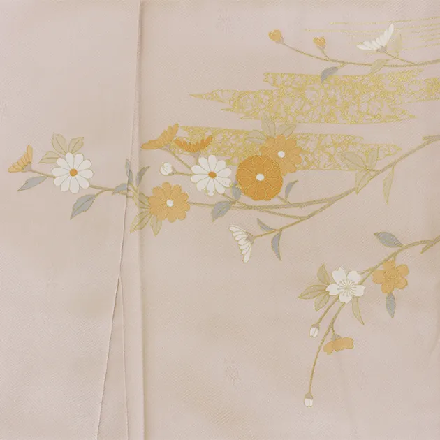 【正絹】卒業式袴 訪問着 ﾋﾟﾝｸ 39 紺袴【身長150cm位】