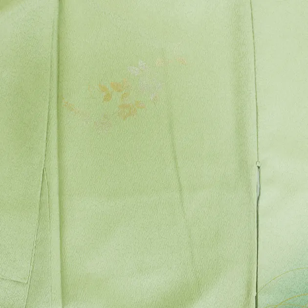 【正絹】卒業式袴 訪問着 ｴﾒﾗﾙﾄﾞｸﾞﾘｰﾝ 53 紫袴【身長160cm位】