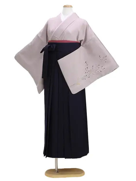 【正絹】卒業式袴 訪問着 薄紫色 57 紺袴【身長155cm位】