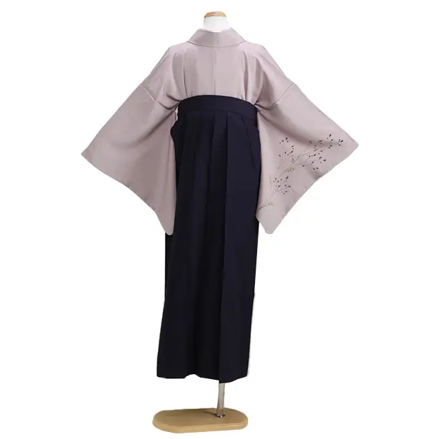 【正絹】卒業式袴 訪問着 薄紫色 57 紺袴【身長155cm位】