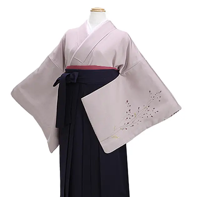 【正絹】卒業式袴 訪問着 薄紫色 57 紺袴【身長155cm位】