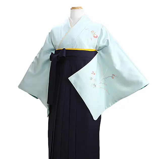 袴【大きいサイズ】訪問着 水色 109 紺袴【身長160cm位】