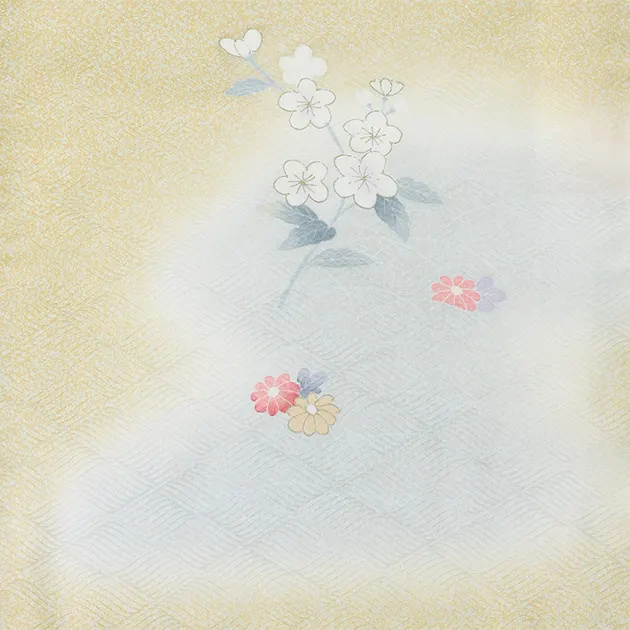 卒業式袴 訪問着 黄土色 110 緑袴【身長155cm位】