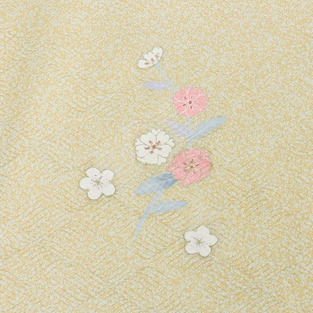 卒業式袴 訪問着 黄土色 110 緑袴【身長155cm位】