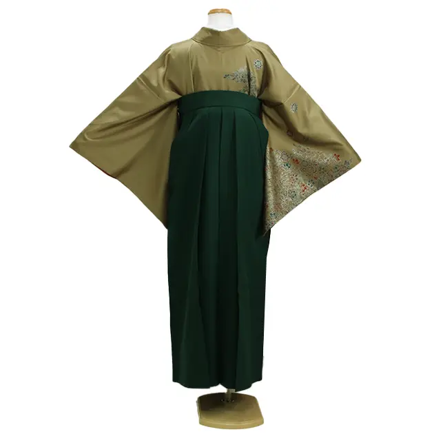卒業式袴 訪問着 ﾓｽｸﾞﾘｰﾝ 113 緑袴【身長160cm位】