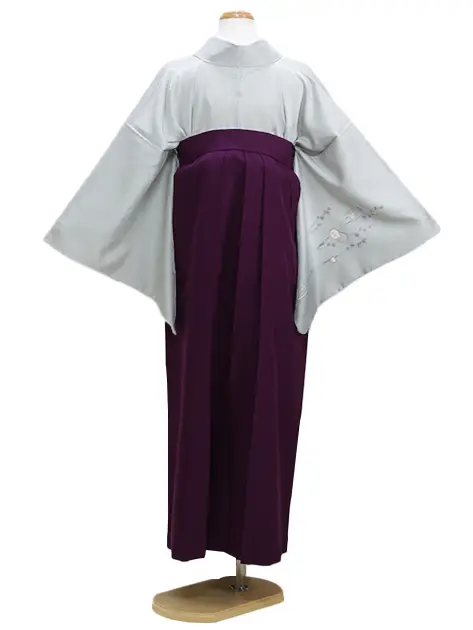 卒業式袴 訪問着 ｸﾞﾚｰ 114 紫袴【身長160cm位】