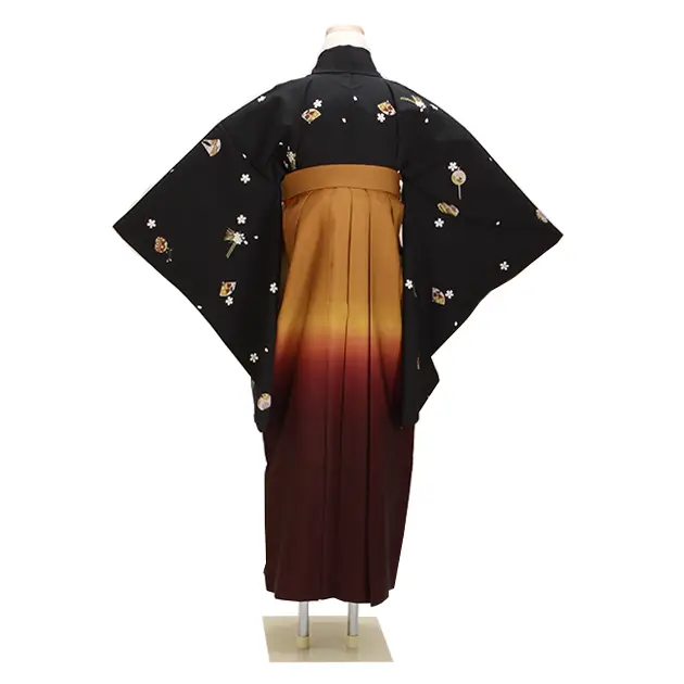 ｼﾞｭﾆｱ袴 卒業式 黒 0254 柄袴【身長155cm位】