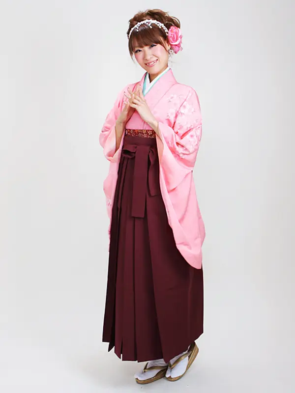 ｼﾞｭﾆｱ袴 卒業式 ﾋﾟﾝｸ 0261 ｴﾝｼﾞ袴【身長160cm位】