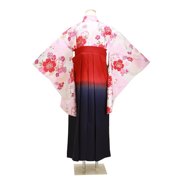 ｼﾞｭﾆｱ袴 卒業式 白 桜 0297 柄袴【身長155cm位】