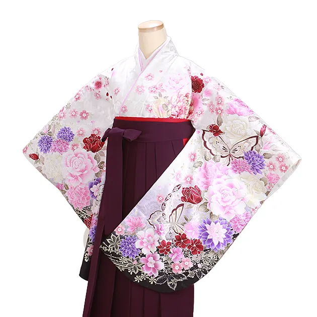 ｼﾞｭﾆｱ袴 卒業式 白ﾗﾒ 0303 紫袴【身長160cm位】