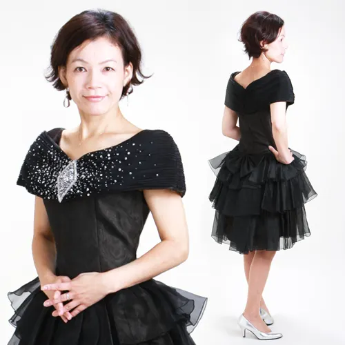 レディースドレス【9号 黒】op-22