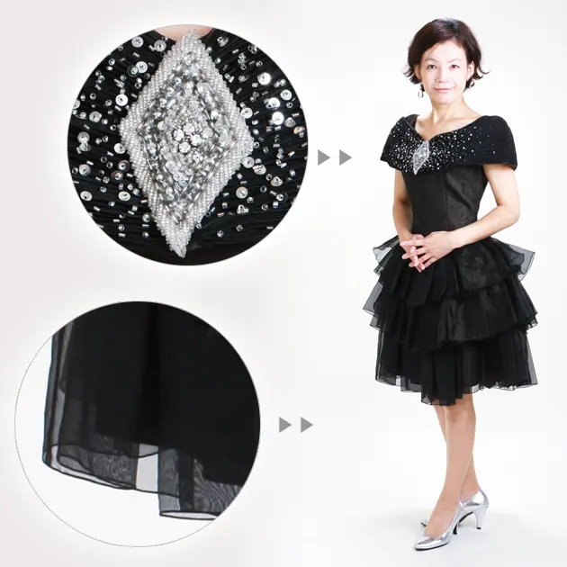 レディースドレス【9号 黒】op-22