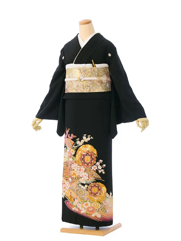 黒留袖 8MT-004 黒留袖 正絹 正倉院文様 鳳凰