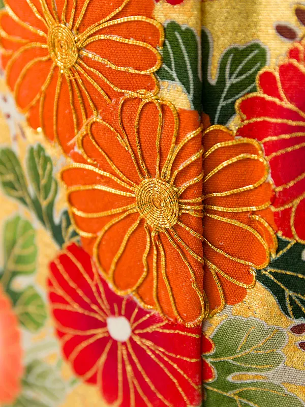 黒留袖 MT-032 黒留袖 正絹 箔に四季草花