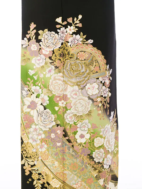 黒留袖 MT-034 桂由美 ｸﾞﾘｰﾝぼかし