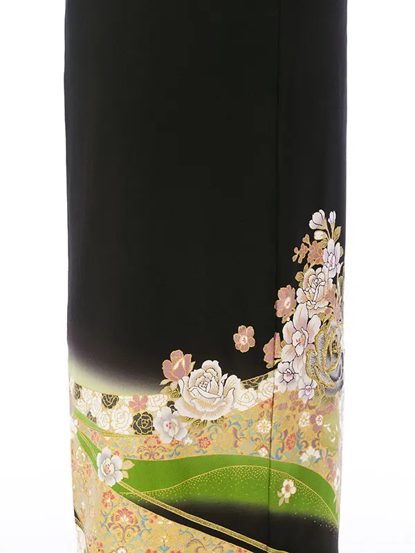 黒留袖 MT-034 桂由美 ｸﾞﾘｰﾝぼかし