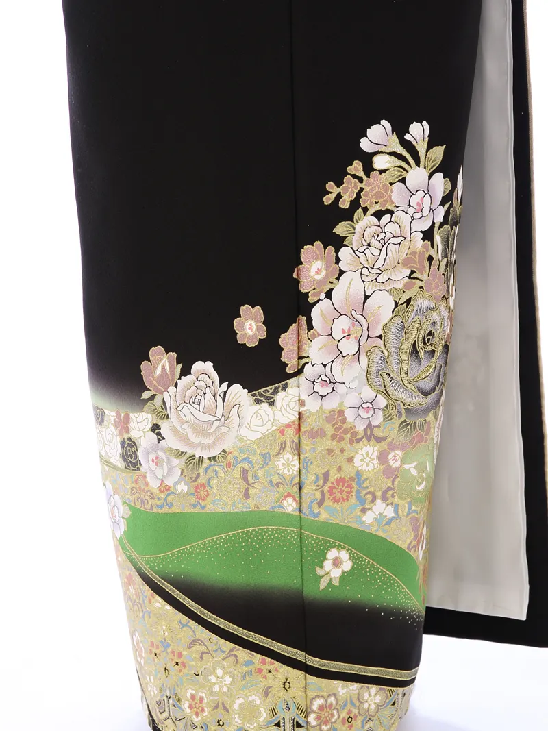 黒留袖 MT-034 桂由美 ｸﾞﾘｰﾝぼかし