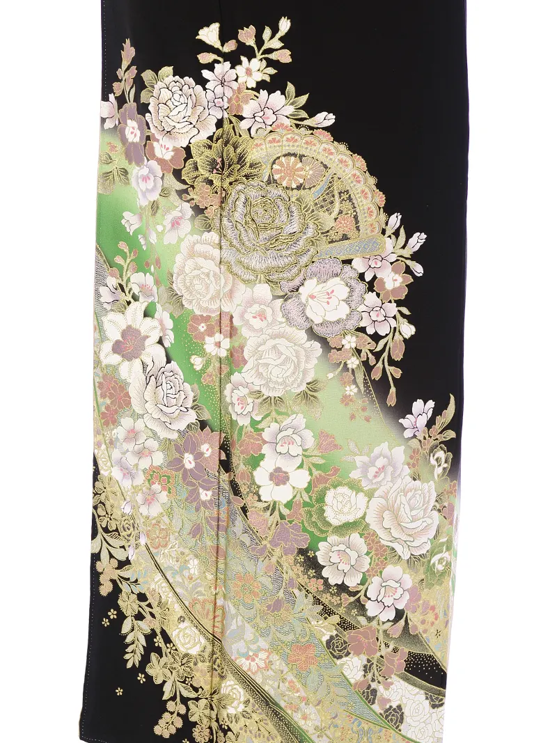 黒留袖 MT-034 桂由美 ｸﾞﾘｰﾝぼかし