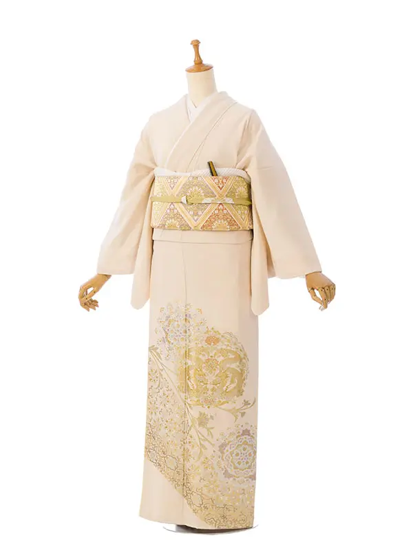色留袖 HAB2163 桂由美 ﾍﾞｰｼﾞｭ 正倉院文様