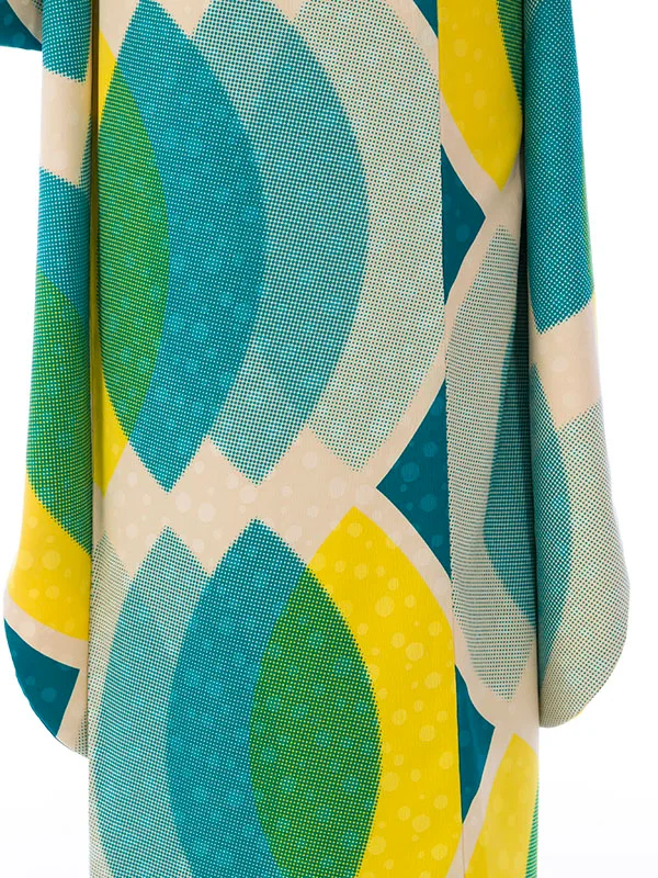 振袖 1S3167A ﾓﾀﾞﾝｱﾝﾃﾅ ｸﾞﾘｰﾝ黄色立涌