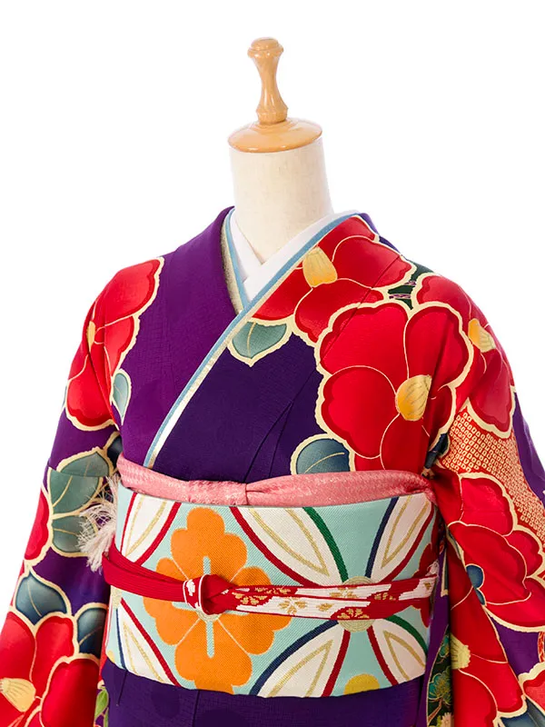 振袖 1S3180 Kami Shibai 紫地 華紋