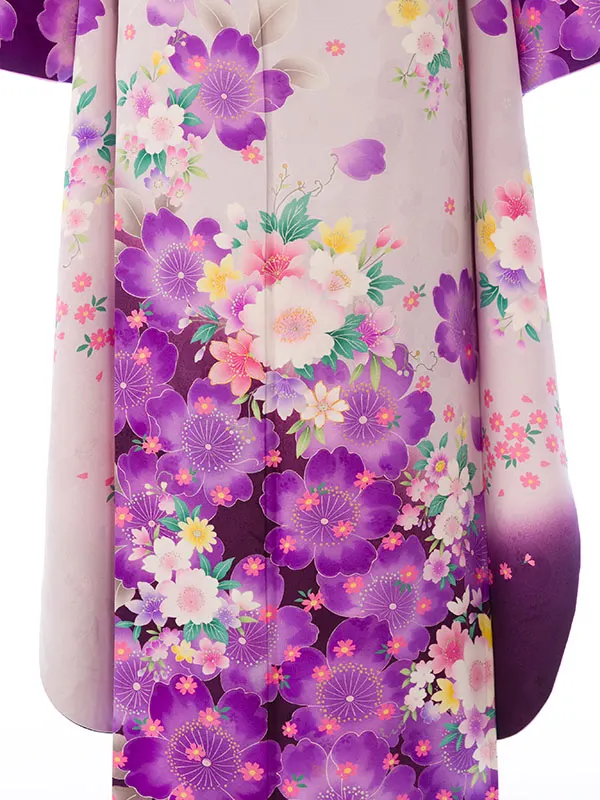 振袖 5S401 薄紫地 裾紫 桜