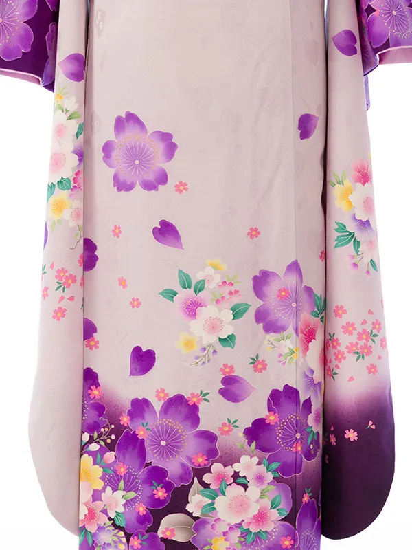 振袖 5S401 薄紫地 裾紫 桜