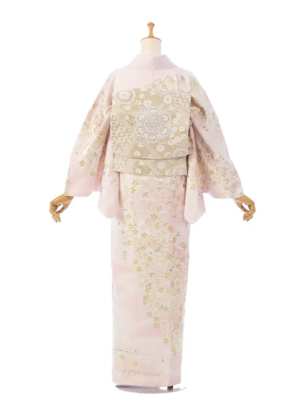 訪問着 HAD2866 正絹訪問着 桂由美 薄ﾋﾟﾝｸ 金彩友禅