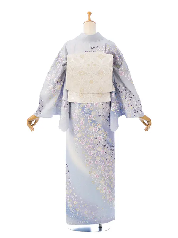 訪問着 HAD2870 正絹訪問着 桂由美 薄水色ぼかし 金彩友禅